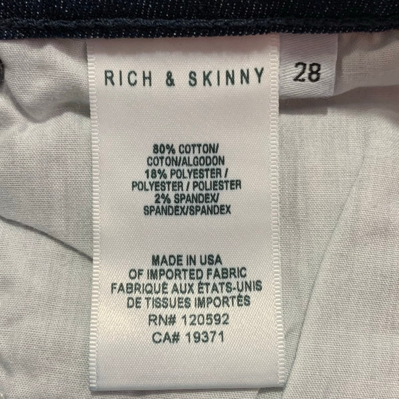 Rich & Skinny NWT Sleek ColorBlock Night Rider True Blue Skinny Jeans Size 28x30 - Picture 4 of 9